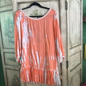 Orange Tie-Dye TopOr Cover Up